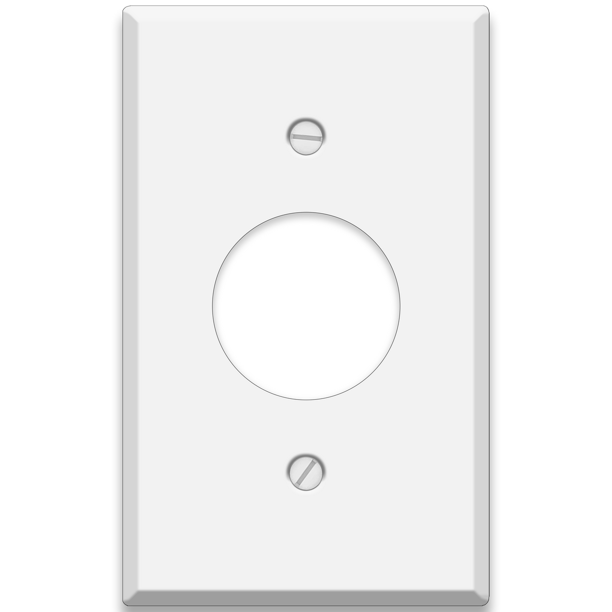 1 Gang Standard Size, with Single Receptacle Opening, White Painted Metal Wallplate, Made in USA