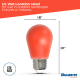 Bulbrite 776150 25-Watt Equivalent Ceramic Red Color S14 Weatherproof Outdoor E26 Medium Base 
LED Light Bulb