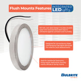 Bulbrite 773602 5 in. Round 10.3-Watt 3000K LED Flush Mount Light, 850 Lumens, Nickel