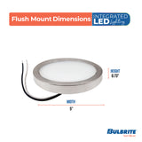 Bulbrite 773602 5 in. Round 10.3-Watt 3000K LED Flush Mount Light, 850 Lumens, Nickel