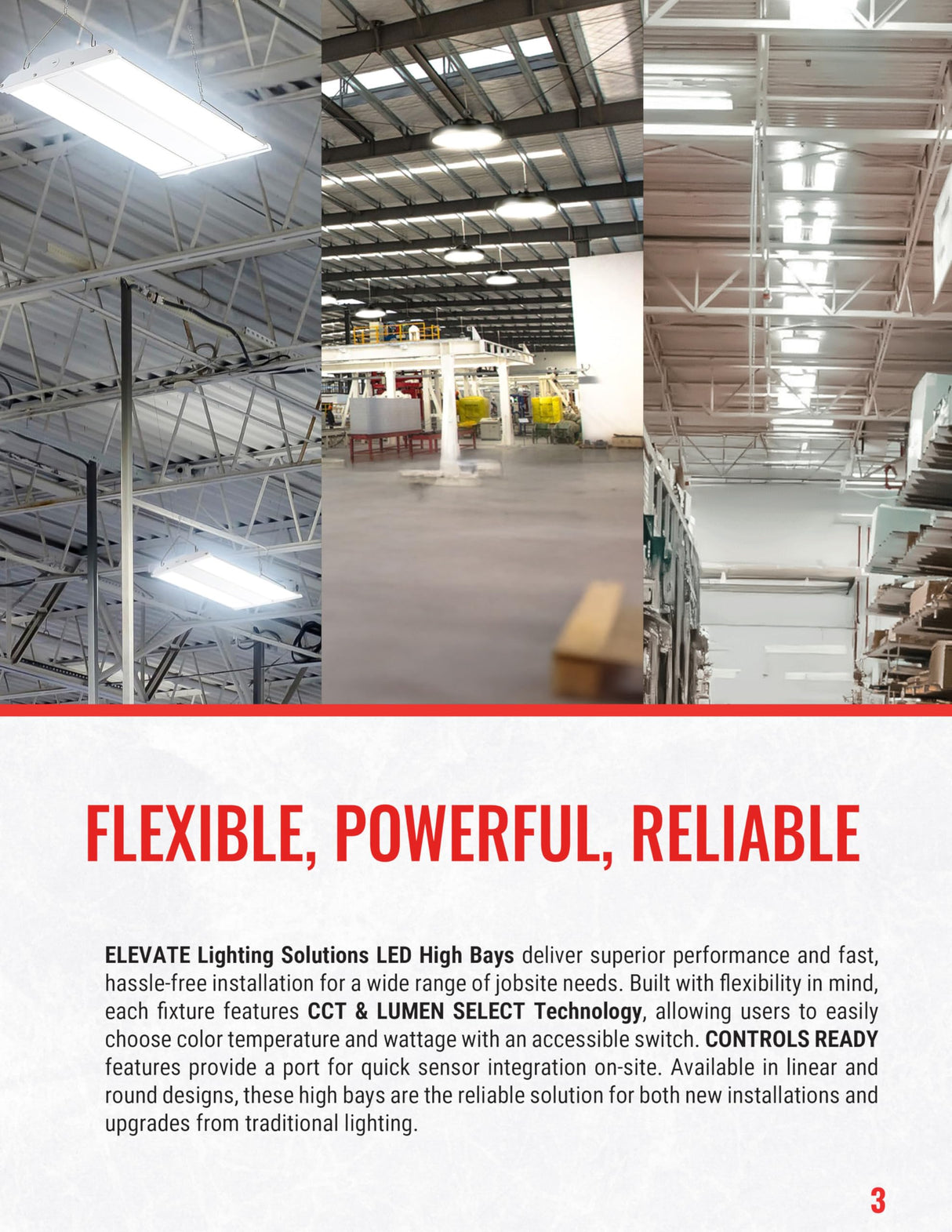 Elevate HBR-150CLS-CR-WH, 150W UFO LED High Bay Light, 23,000 Lumens, 4000K/5000K Selectable, IP65 Waterproof, Dimmable Commercial Fixture for Warehouse, Garage, Gym, Workshop, White