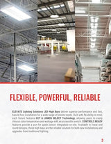 Elevate HBR-150CLS-CR-BL, 150W UFO LED High Bay Light, 23,000 Lumens, 4000K/5000K Selectable, IP65 Waterproof, Dimmable Commercial Fixture for Warehouse, Garage, Gym, Workshop, Black