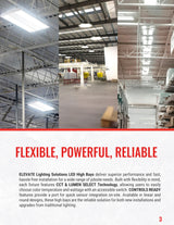 Elevate HBR-150CLS-CR-BL, 150W UFO LED High Bay Light, 23,000 Lumens, 4000K/5000K Selectable, IP65 Waterproof, Dimmable Commercial Fixture for Warehouse, Garage, Gym, Workshop, Black