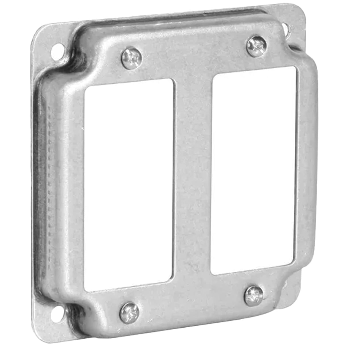 Mulberry Metal Products 11433U, 4 inch square cover, raised 2-Gang Rocker Switch Cover