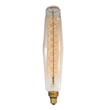 Bulbrite Grand Nostalgic Collection 60 Watt Dimmable Tubular Shape Oversized Decorative Incandescent Light Bulb with Medium (E26) Base, 2200K Amber Light, Antique Glass Finish