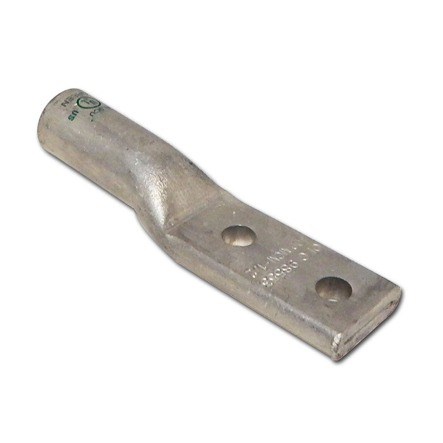 Morris Products 93129, Aluminum Long Barrel 2 Hole Compression Lugs 600 MCM  - 3/8"Stud