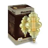 Bulbrite Grand Nostalgic Collection 60 Watt Dimmable Beehive Shape Oversized Decorative Incandescent Light Bulb with Medium (E26) Base, 2200K Amber Light, Antique Glass Finish