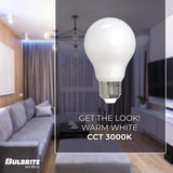 Bulbrite LED Filament 9 Watt Dimmable A19 Light Bulb with Milky Glass Finish and Medium (E26) Base - 3000K (Soft White Light), 1100 Lumens