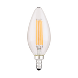 Luxrite LR21712, 8W Filament Candelabra Candle Bulb, E123 Base, 3500K, CTC