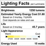 Luxrite LR25106 3" Regressed Interchangeable Canless Spotlight, 5 CCT 60°, Trim Sold Separately