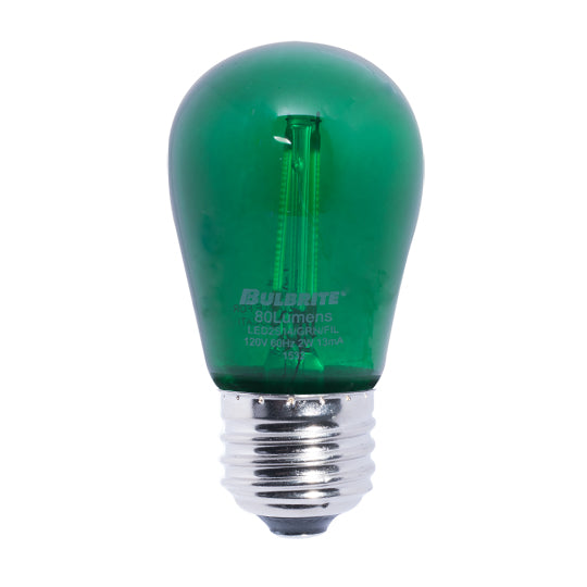 Bulbrite LED Filament S14 Dimmable Medium Screw Base (E26) Light Bulb 11 Watt Equivalent Green