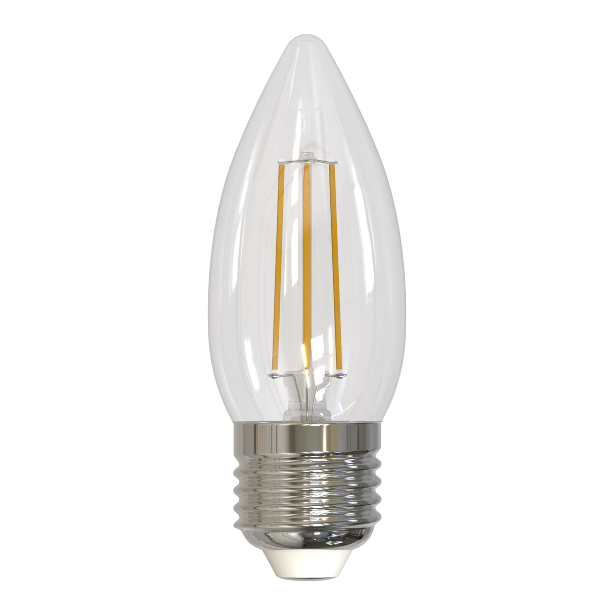 Bulbrite LED Filament 5.5 Watt Dimmable B11 Light Bulb with Clear finish and Medium (E26) Base - 2700K Warm White Light, 500 Lumens