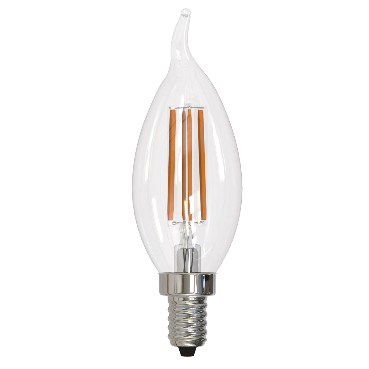 Bulbrite LED Filament 6.5 Watt Dimmable CA10 Light Bulb with a Clear finish and Candelabra (E12) Base - 2700K Warm White Light, 750 Lumens