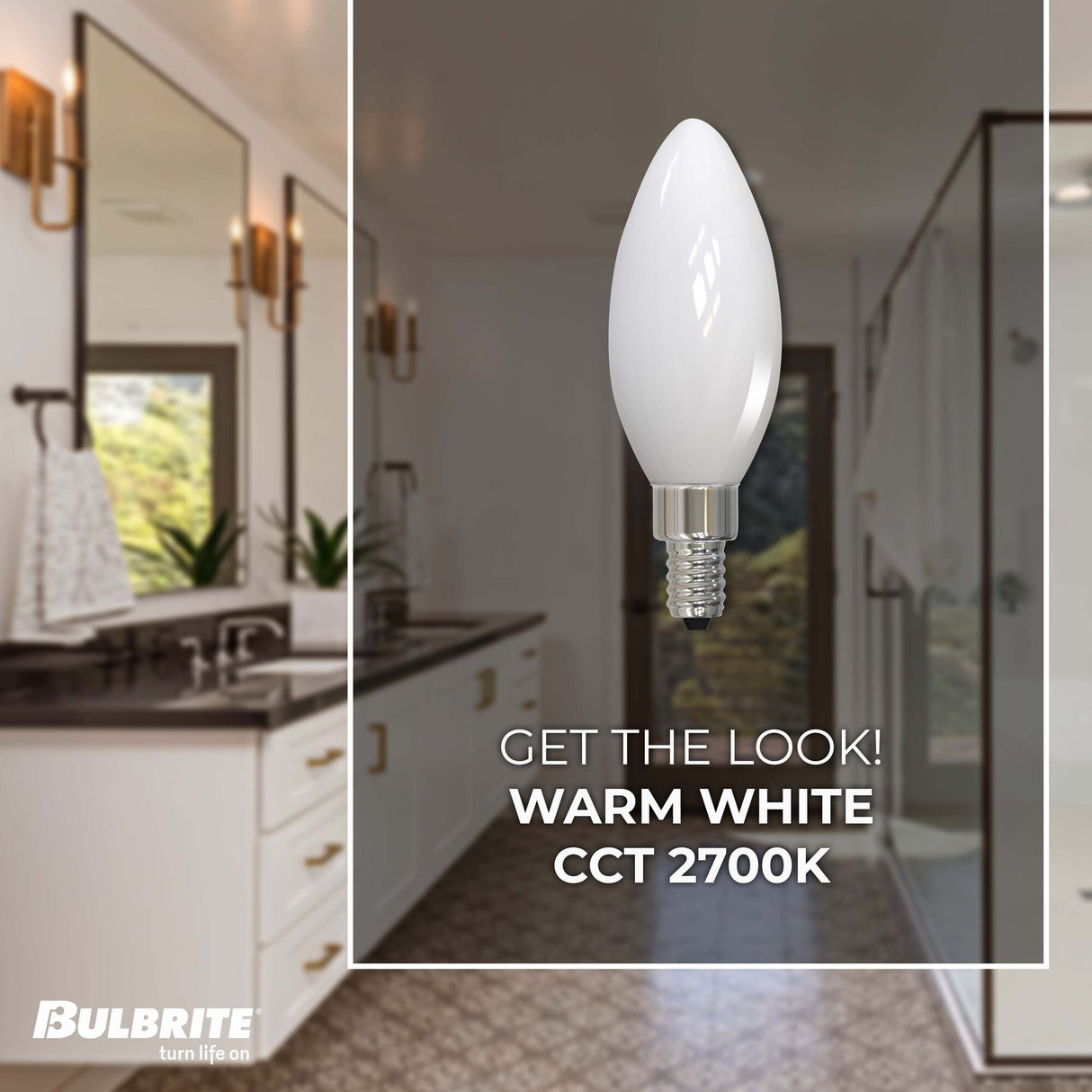 Bulbrite 3.6 Watt Dimmable Milky Finish B11 Candelabra (E12) LED Light Bulb - 300 Lumens, 2700K