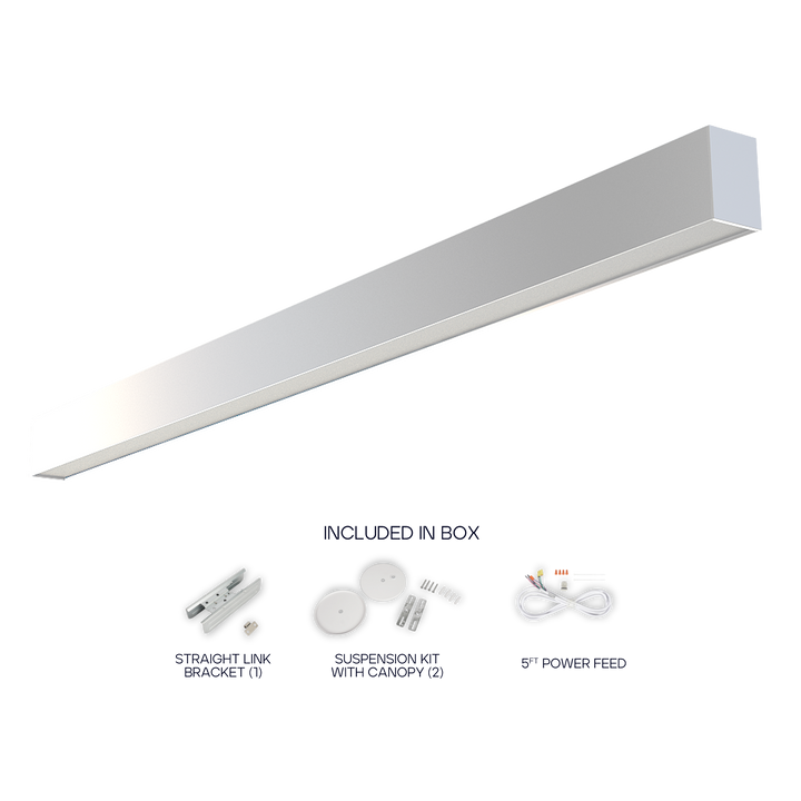Luxrite LR42610 4' Architectural Linkable Linear Light Fixture, 3 CCT and 3 Wattage Selectable, Up / Down Selectable, White Finish