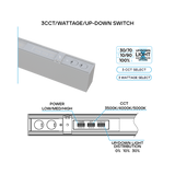 Luxrite LR42610 4' Architectural Linkable Linear Light Fixture, 3 CCT and 3 Wattage Selectable, Up / Down Selectable, White Finish