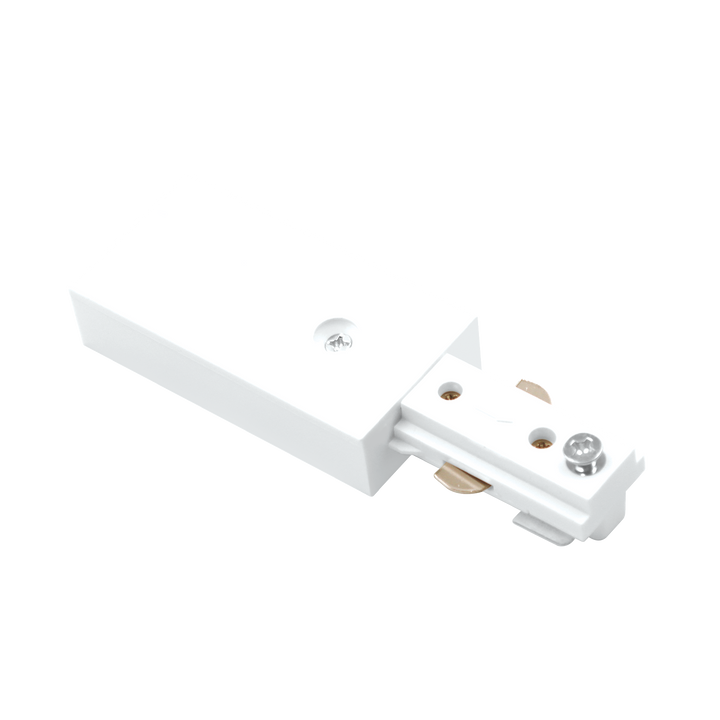 Luxrite LR43816 H-Track Power End Connector, White Finish