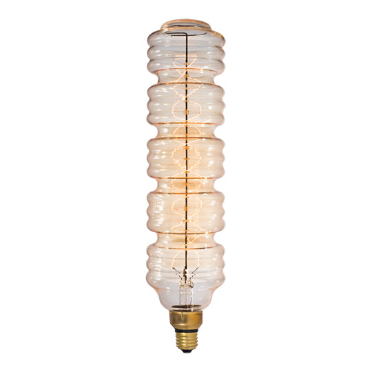 Bulbrite Grand Nostalgic Collection 60 Watt Dimmable Water Bottle Shape Oversized Decorative Incandescent Light Bulb with Medium (E26) Base, 2200K Amber Light, Antique Glass Finish