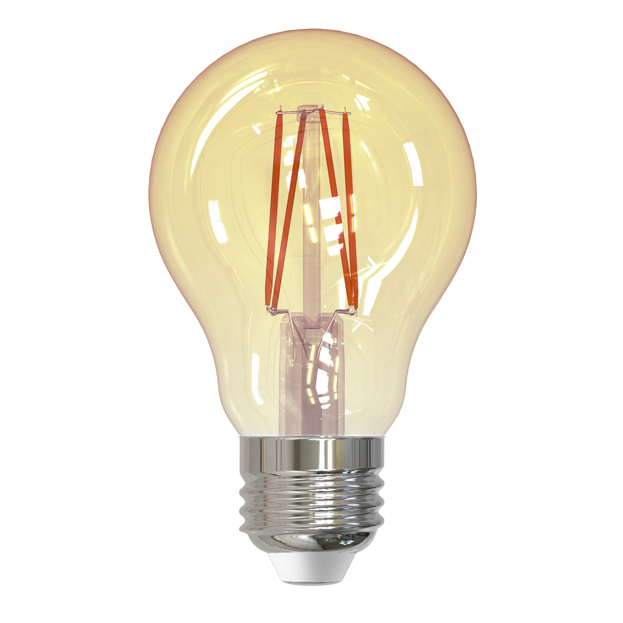 Bulbrite 776902, LED Filaments A19 Light Bulb with E26 base, Antique, 2100K, 410 Lumens