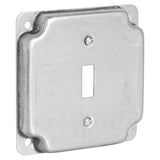 Mulberry Metal Products 11401U, 4 inch Square Galvanized Steel Toggle Switch Electrical Box Cover