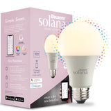 Bulbrite Solana 60 Watt Equivalent A19 Smart WiFi Connected 90CRI Color Changing LED Light Bulb, Frost