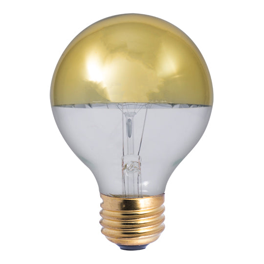 Bulbrite Incandescent Dimmable 40 Watt Half Gold Globe G25 Light Bulbs with Medium (E26) Screw Base, 2700K (Warm White Light)