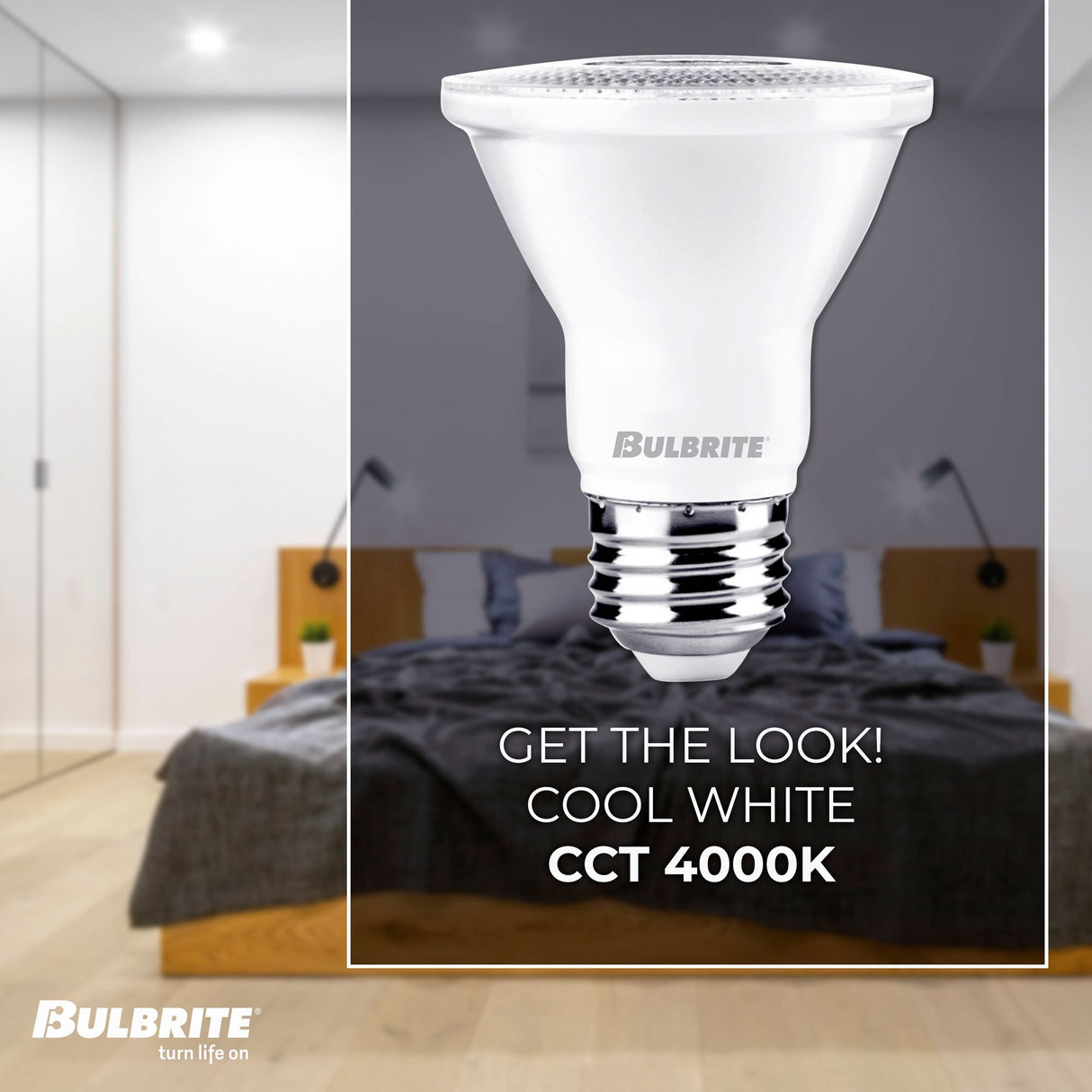 Bulbrite 7 Watt Dimmable Flood PAR20 Medium (E26) LED Light Bulb - 4000K (Cool White Light), 500 Lumens