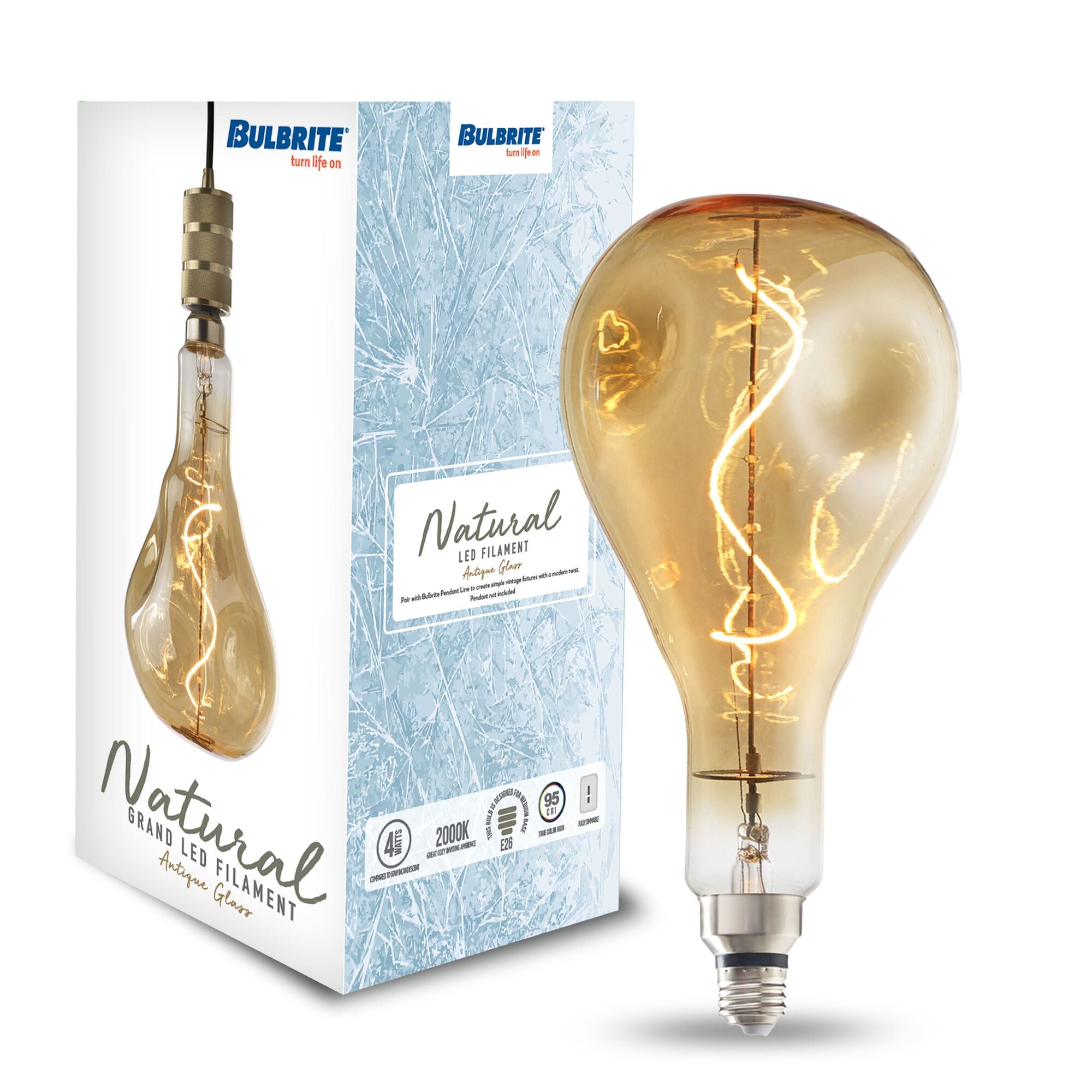 Bulbrite LED Grand Filament Nostalgic Iceberg Shaped Light Bulb