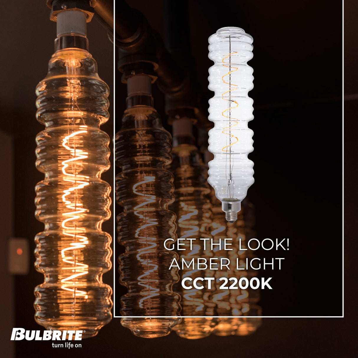 Bulbrite LED Grand Spiral Filament Water Bottle WB Shaped Light Bulb, Medium Base (E26),1-Pack, Clear