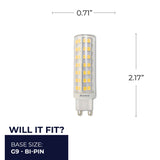 Bulbrite LED Specialty Minis T6 Light Bulb with G9 base, Clear, 2700K, 700 Lumens