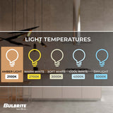 Bulbrite LED Filament 5 Watt Dimmable 15 Inch T9 Light Bulb with Antique Glass Finish and Medium (E26) Base - 2100K (Amber Light), 400 Lumens