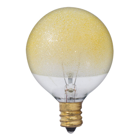 Bulbrite Incandescent Crystal Collection G16.5 Light Bulb with E12 base, Amber Ice