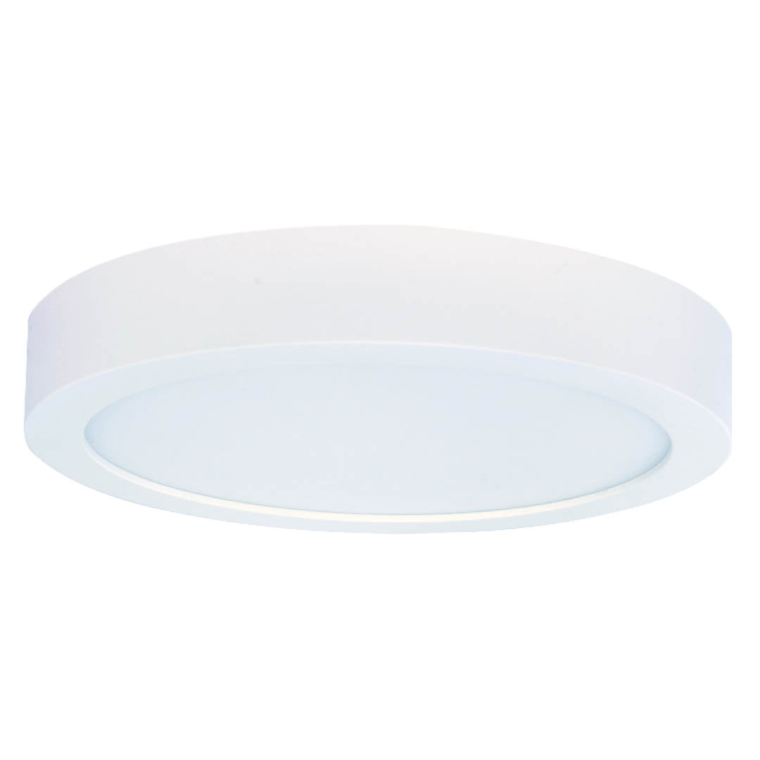 Bulbrite Single LED 9" Round Flush Mount Fixture, 75W Equivalent, 2700K/Warm White, White Finish