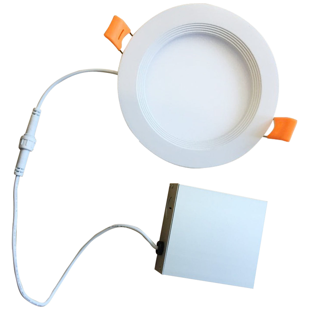 Bulbrite LED Recessed Downlights, Remote Metal Jbox, White Round - Baffled Trim - Ultra Slim, 3000K, 1100 Lumens