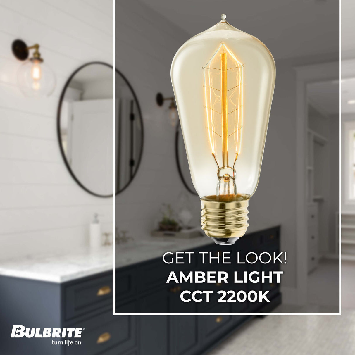 Bulbrite 40 Watt Dimmable Antique ST18 Nostalgic Hairpin Incandescent Light Bulbs with Medium (E26) Base, 2200K Amber Light