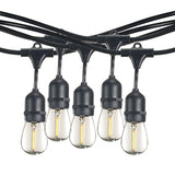 Bulbrite 30-foot String Light Kit with Clear Shatter Resistant Vintage Style S14 LED Light Bulbs