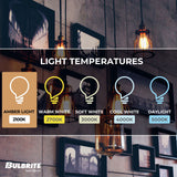 Bulbrite LED Filament 5 Watt Dimmable T8 Light Bulb with Antique Glass Finish and Candelabra (E12) Base - 2100K (Amber Light), 450 Lumens