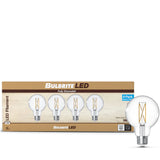 (4 Pack) Bulbrite 776240, 7 Watt Globe LED G25 Filament Light Bulb, E26 Standard Base, 3000k CCT, Dimmable