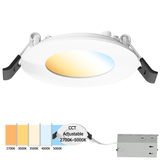 Elevate WLR3-7-CS, 3" 7W Slim Canless LED Downlight, Ultra-Thin Recessed Ceiling Light, 5CCT Selectable, IC & Wet Rated, Dimmable