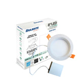 Bulbrite LED Recessed Downlights, Remote Metal Jbox, White Round - Baffled Trim - Ultra Slim, 2700K, 1400 Lumens