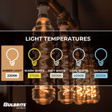 Bulbrite LED Grand Spiral Filament Water Bottle WB Shaped Light Bulb, Medium Base (E26),1-Pack, Clear