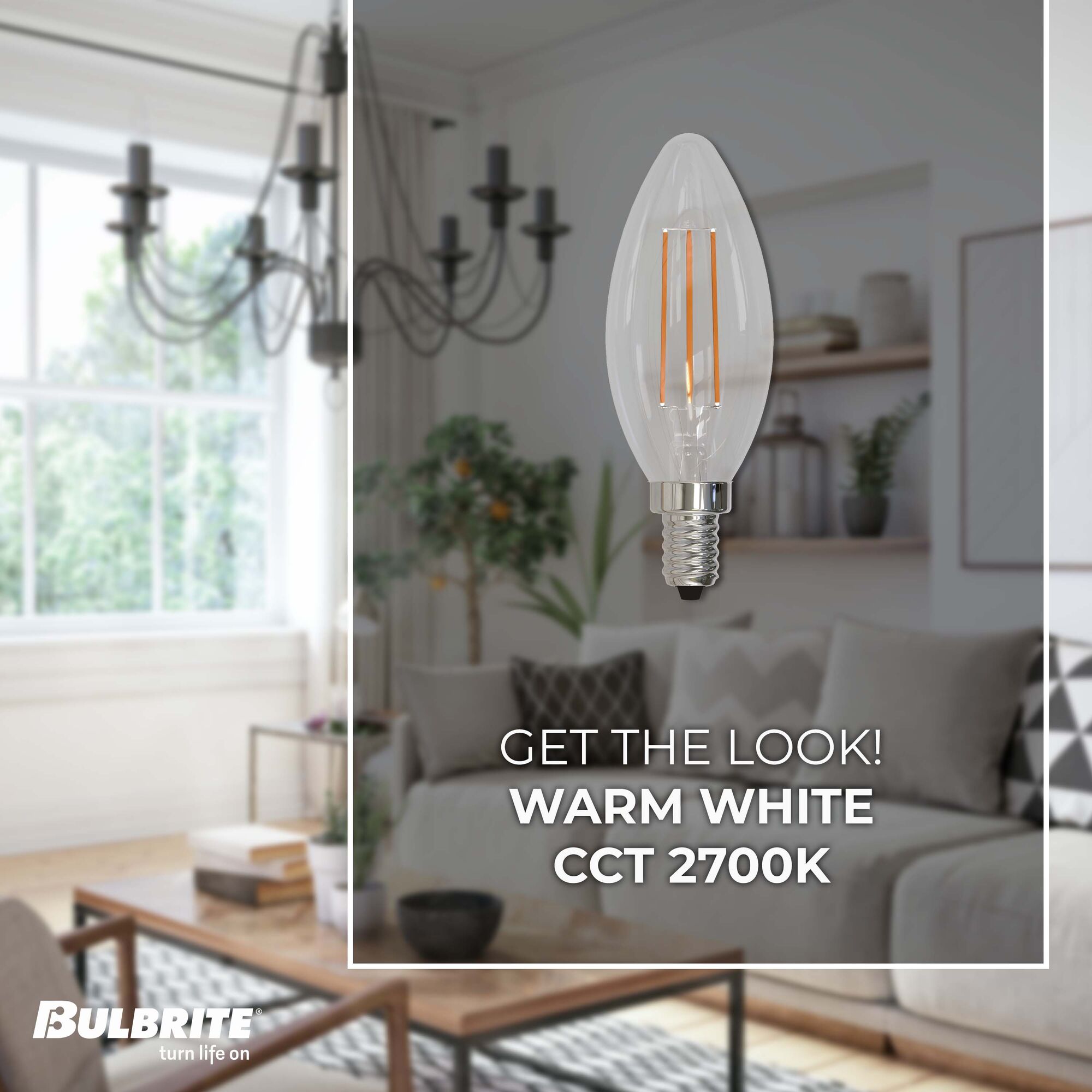 Bulbrite Filament B11 Candelabra LED Bulb - Thumbnail 3