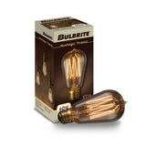 Bulbrite 60 Watt Dimmable Antique ST18 Nostalgic Thread Incandescent Light Bulbs with Medium (E26) Base, 2200K Amber Light