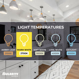 Bulbrite LED Filament 9 Watt Dimmable A19 Light Bulbs with Frost Finish and Bi-Pin (GU24) Base - 2700K (Warm White Light), 800 Lumens