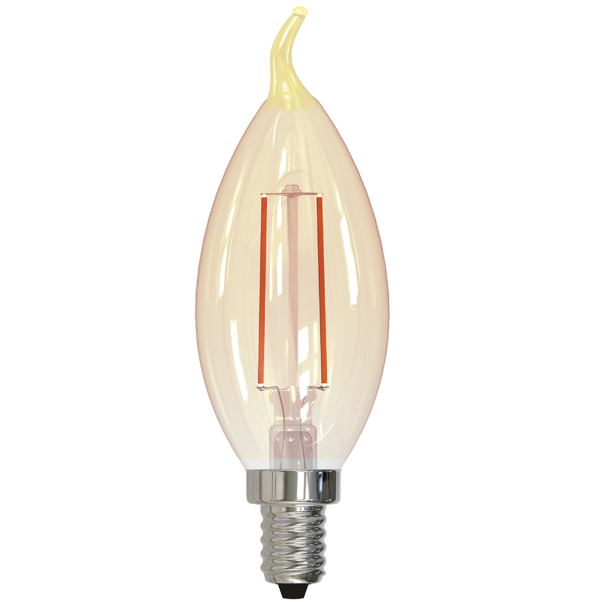 Bulbrite 776903, LED Filament CA10 Nostalgic Thread Edison Amber Light Bulb, 25 Watt Equivalent, 2200K, Antique