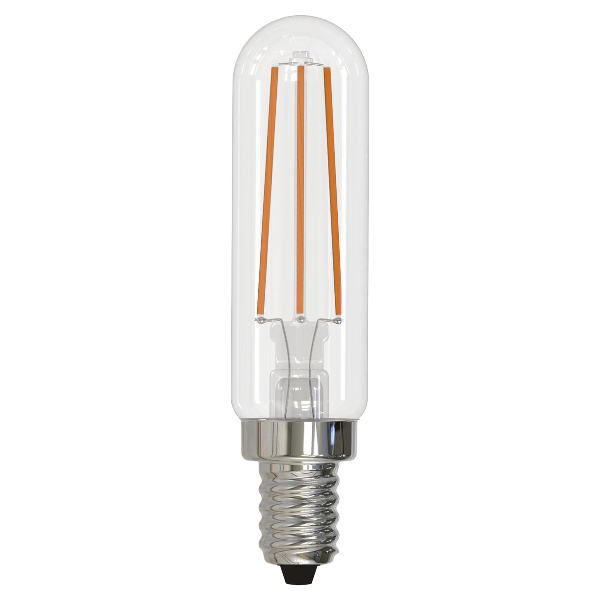 Bulbrite LED Filament 4.5 Watt Dimmable T6 Light Bulb with Clear finish and Candelabra (E12) Base - 4000K Cool White Light, 450 Lumens