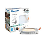 Bulbrite LED 4" Round Recessed Downlight Fixture with Metal Jbox, 65W Equivalent, 3000K/Soft White, White Finish