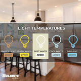 Bulbrite 9 Watt Dimmable Clear Filament A19 Medium (E26) LED Light Bulb - 1100 Lumens, 3000K, and 90 CRI