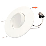 Bulbrite LED Retrofit Recessed Downlights with E26 Quick-Connect Socket, White Round, 3000K, 1100 Lumens