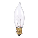 Bulbrite Incandescent Flame CA8 Light Bulb with E12 base, Clear, 2700K